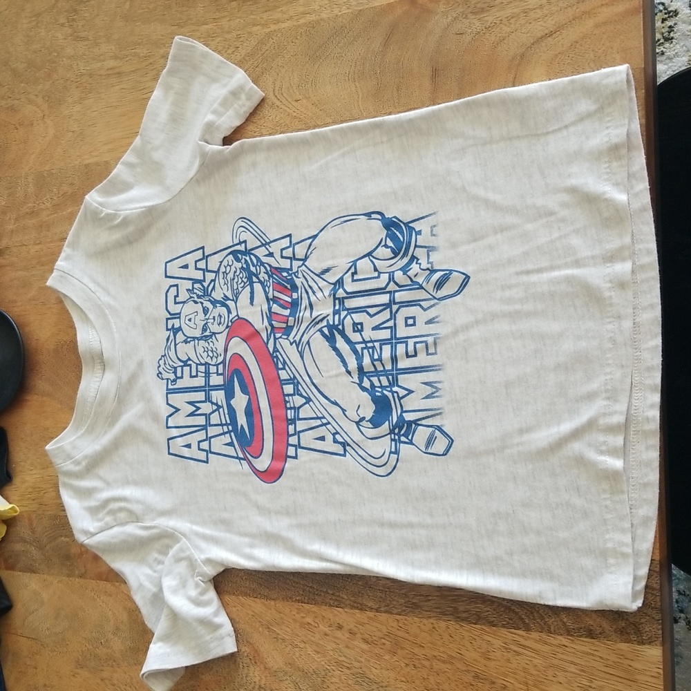 Captain America graphic tee.